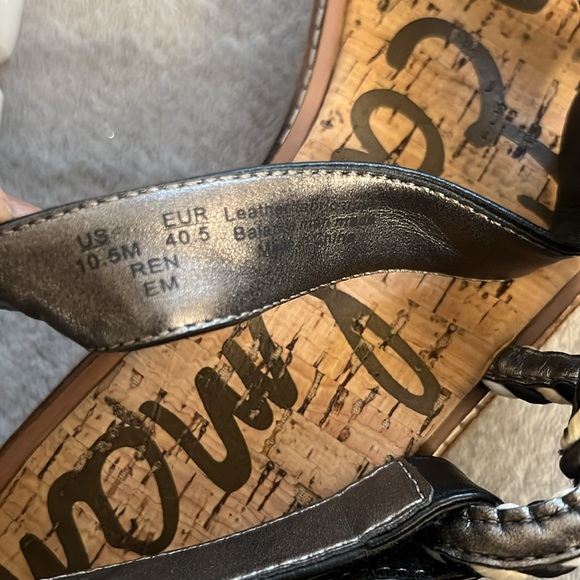 Sam Edelman Wedge platform Black & White sandals Size 10.5 - Picture 8 of 10